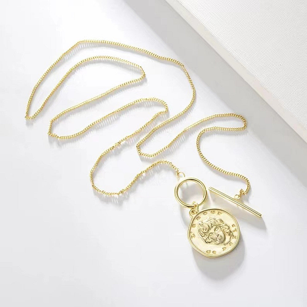 Long Sweater Chain OT Buckle Necklace