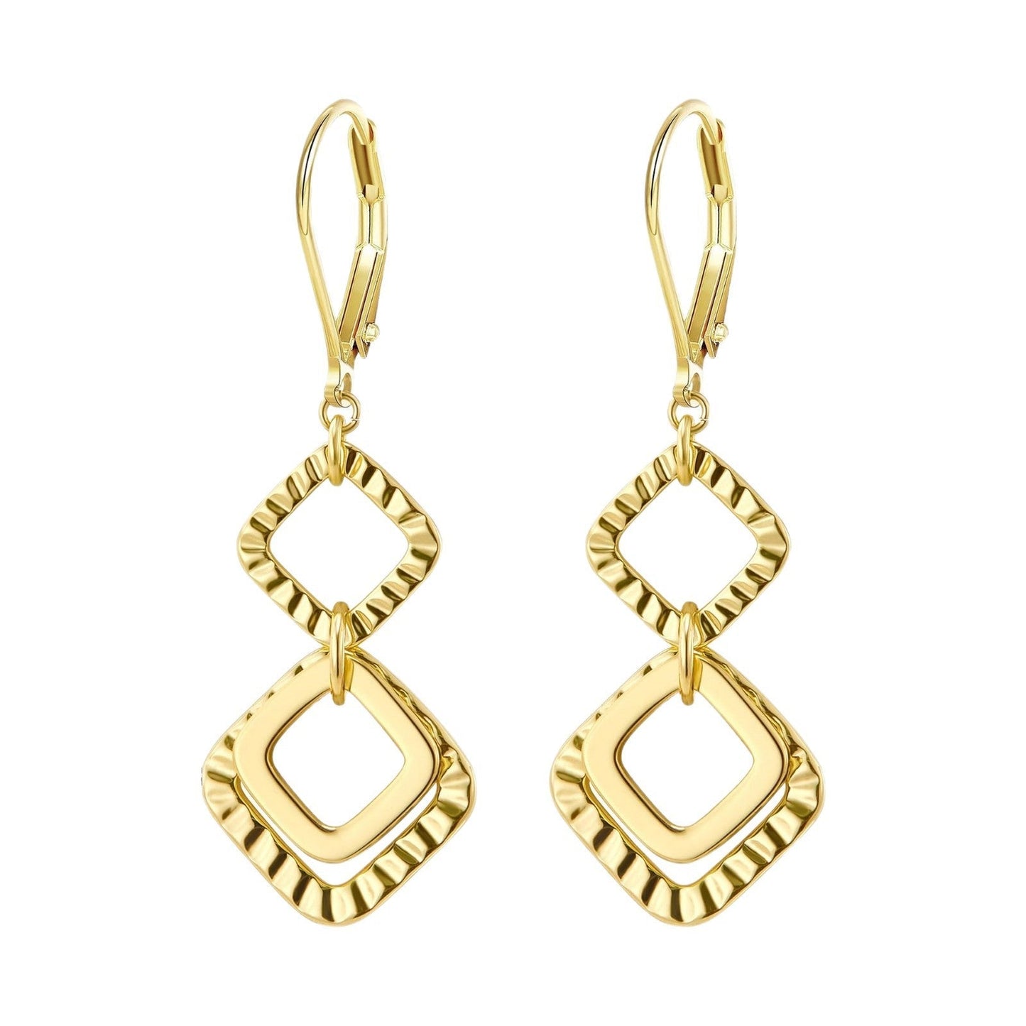Brass real gold electroplating niche light luxury karst pleated earrings women's earrings