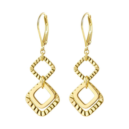 Brass real gold electroplating niche light luxury karst pleated earrings women's earrings