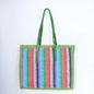 Colorful Large Capacity Woven Shoulder Bag - Beach Straw Tote, Lazy Casual Handheld Purse