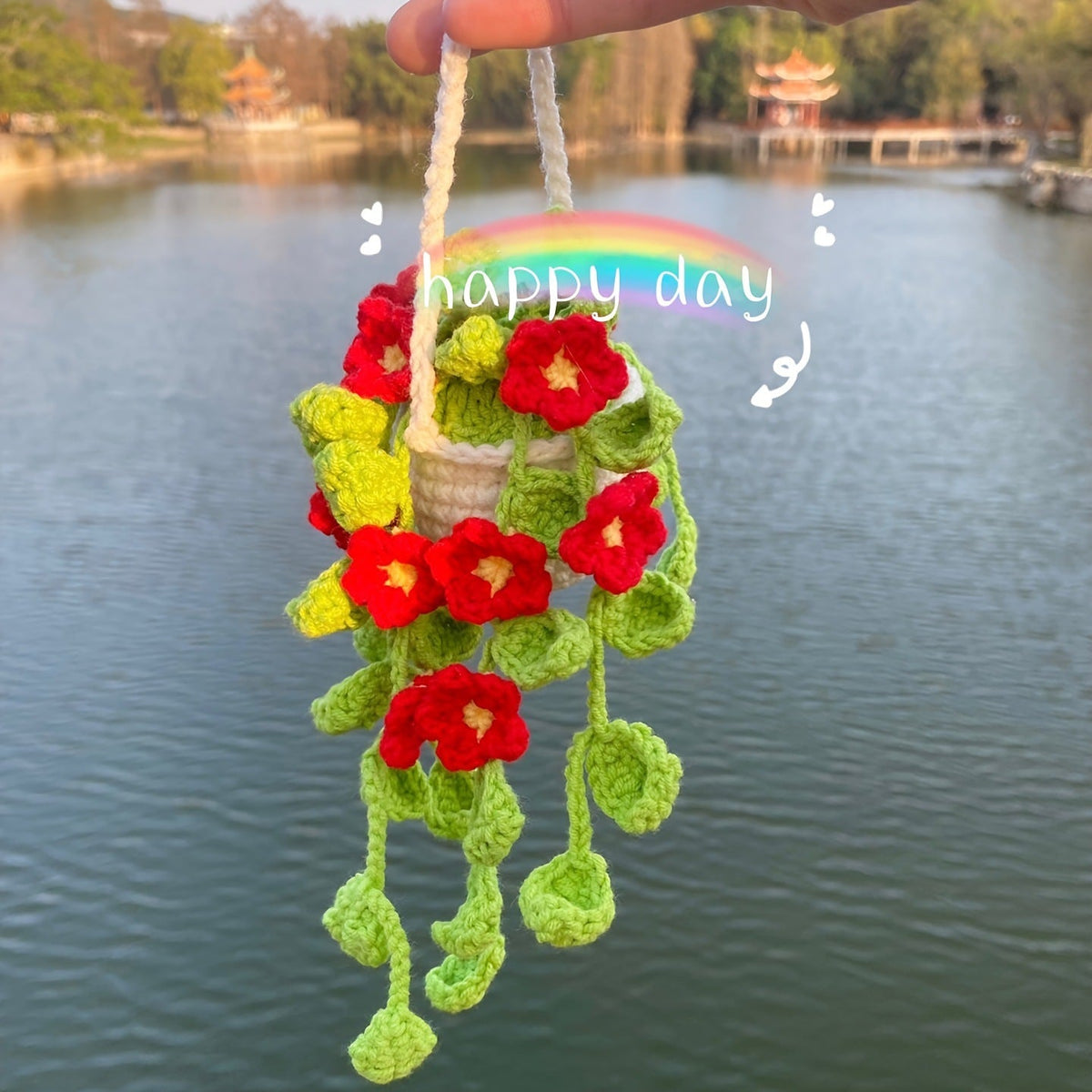 Car plant pendant Car decoration Rearview mirror pendant Creative wool in the car