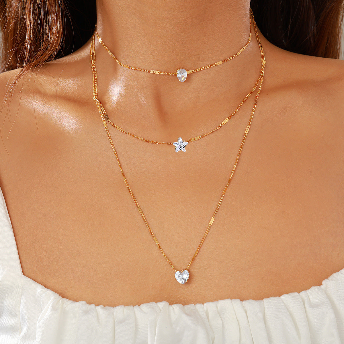 Bohemian Necklace Multi Layered Related Clavicle Chain Necklace
