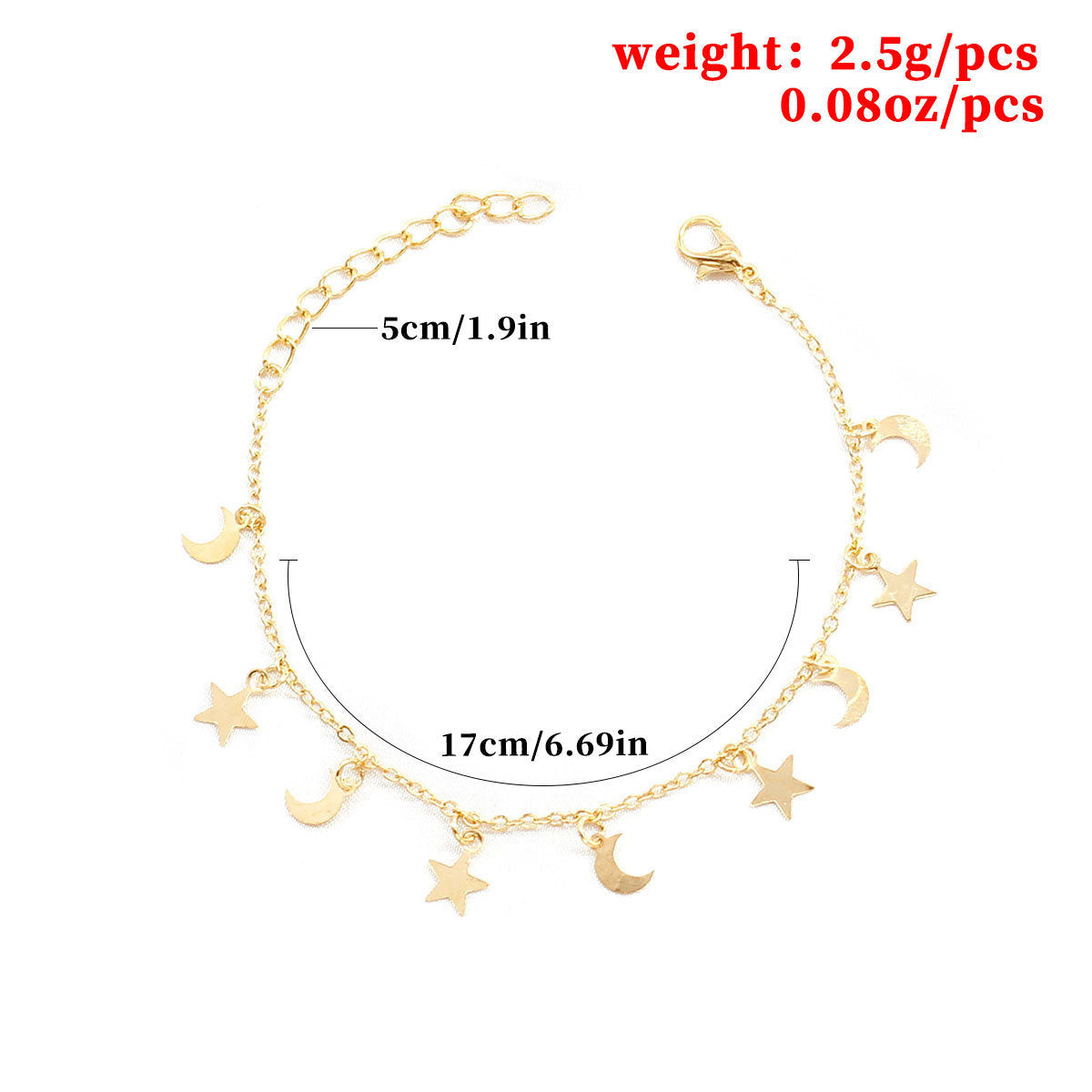 Moon Star Charms Bracelet
