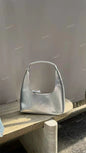 Designer retro crescent bag, small hobo bag, lacquered retro shoulder bag, female hobo handbag