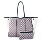 Camo Leopard Black Print Beach Tote – Women’s Neoprene Travel Bag, Diving Fabric Casual Handbag
