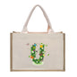 Cotton and linen canvas tote bag, printed letter tote bag, portable light handbag, gift shopping bag