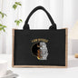 Cotton and linen canvas tote bag, printed letter tote bag, portable light handbag, gift shopping bag