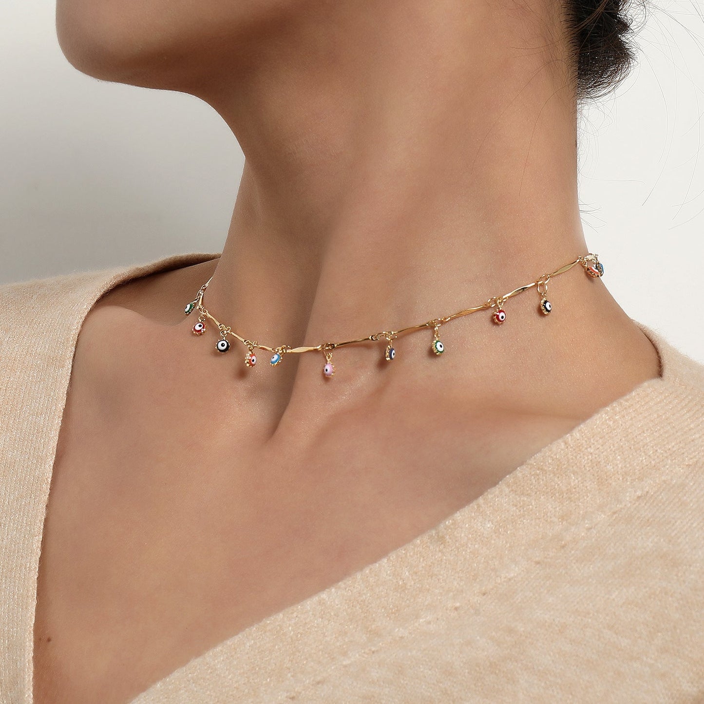 Colorful Bead Chain Necklace