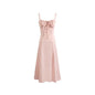 Women's Square Neck Corset Maxi Dress - Floral Printed High Waist A-Line Long Dress