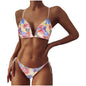 Neck strap-on bikini swimsuit sexy belt chest pad split swimsuit strap three-point swimsuit suit women