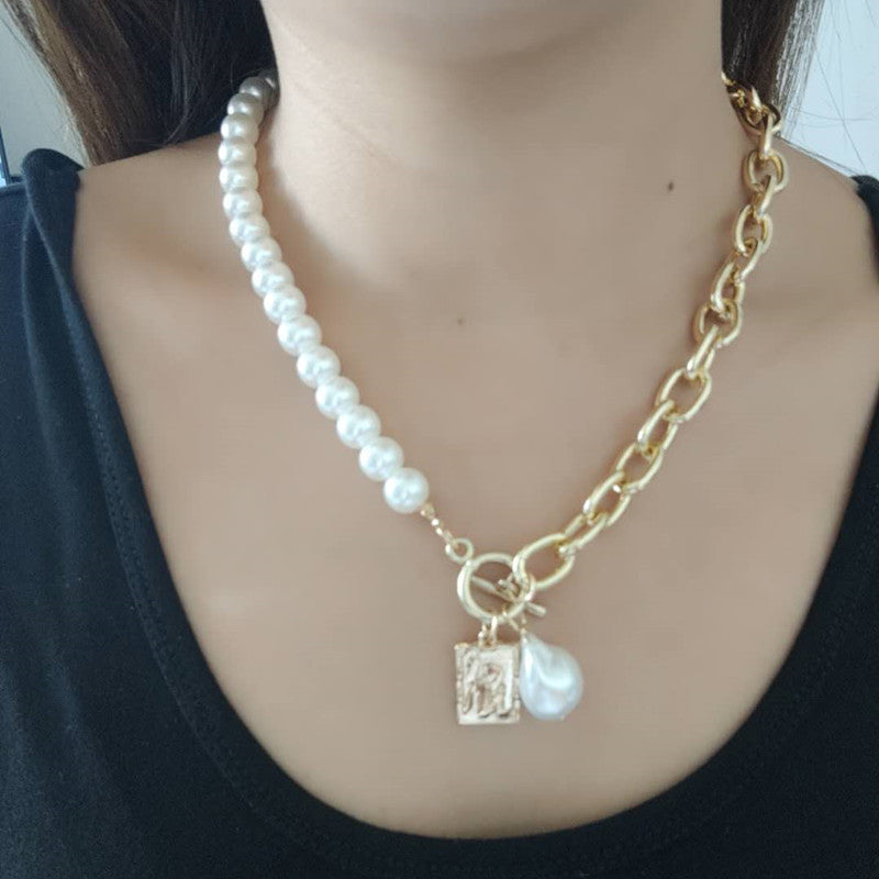 Punk Jewelry Cuban Baroque Pearl Pendant Necklaces