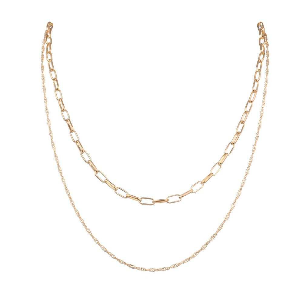 Double Layered Chain Necklace for Women