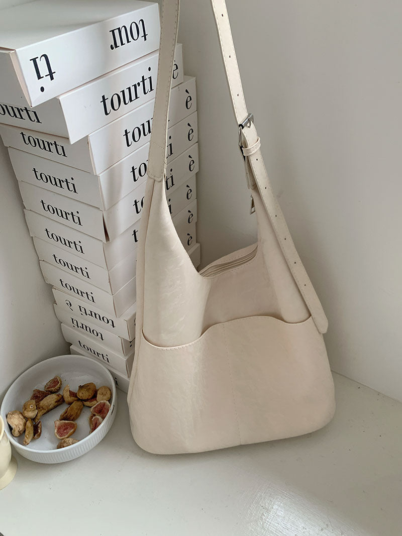 Soft large capacity hobo bag, women's summer work shoulder bag, shoulder bag, casual commuter tote bag