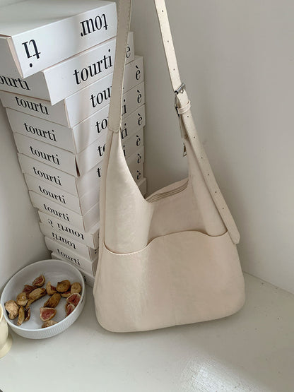 Soft large capacity hobo bag, women's summer work shoulder bag, shoulder bag, casual commuter tote bag