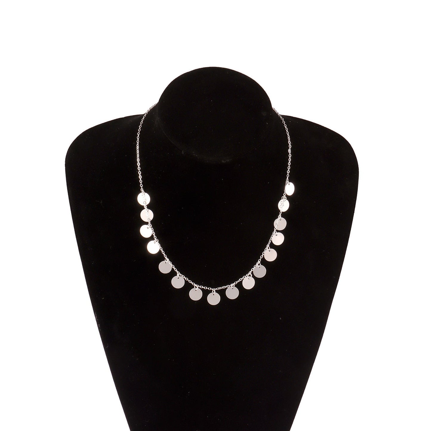Round Disc Pendant Necklaces for Women
