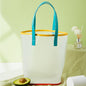 Frosted translucent PVC jelly bag, portable large-capacity beach bag, swimming bag,