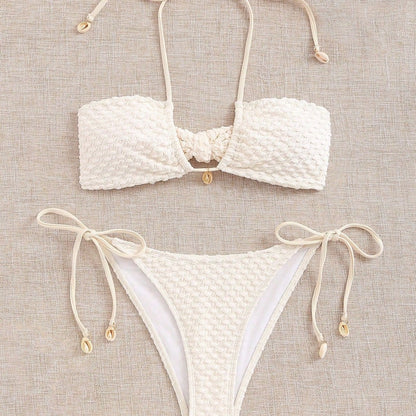 Women's Bikini Two Piece Swimsuit Shell Minimalist Swimsuit Set