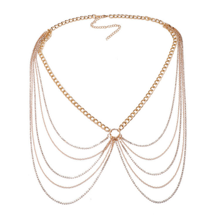 Sexy Waist Chain Belt Layered Rhinestone Belly Body Chain