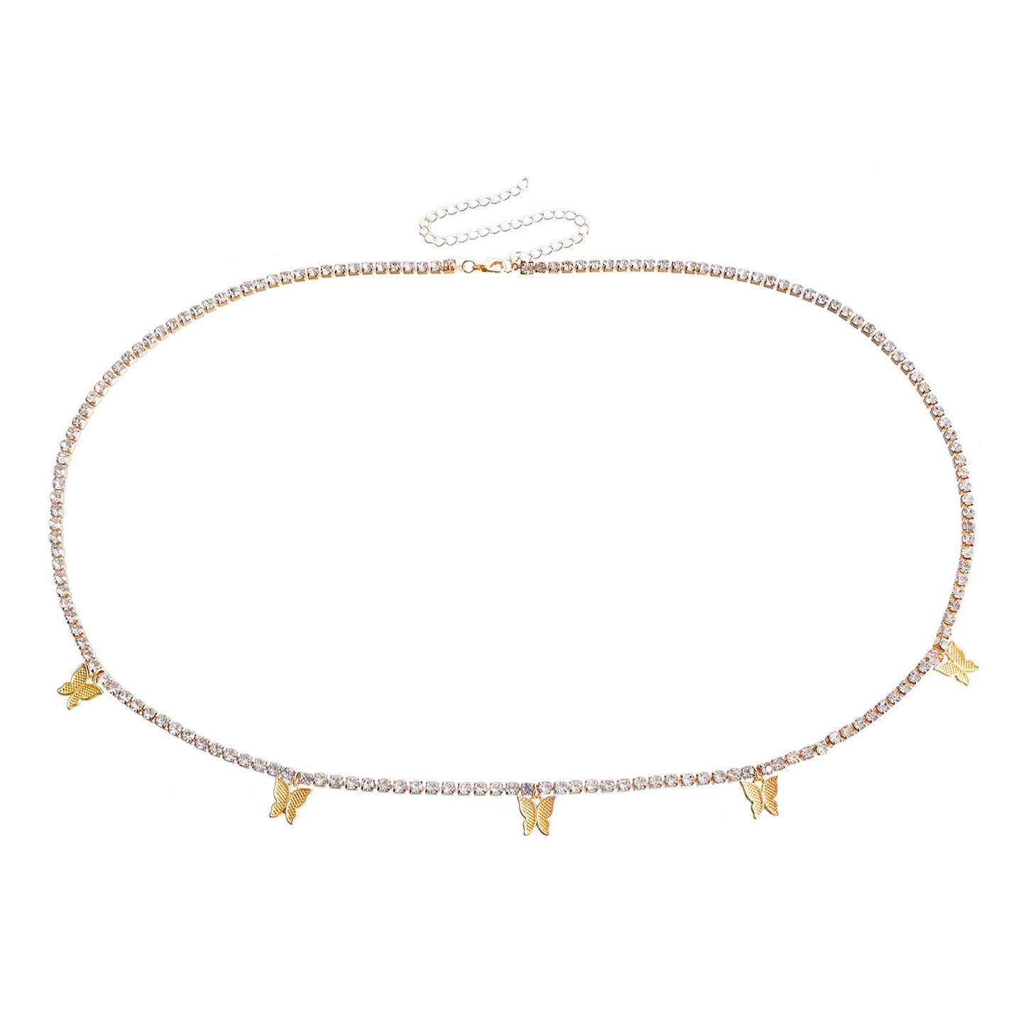 Butterfly Pendant Cross-Border Rhinestone Waist Chain