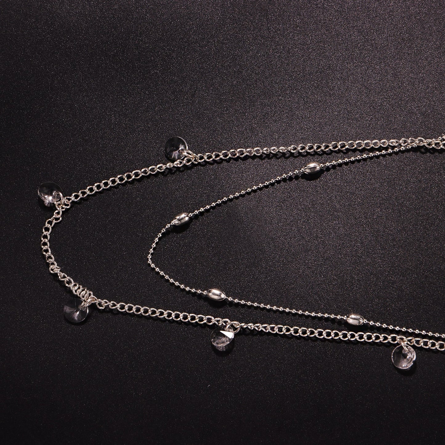 Small Crystal Stone Beads Chain Necklace