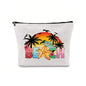 Linen printed cosmetic bag, cosmetic lipstick storage bag, small simple zipper evening clutch bag,