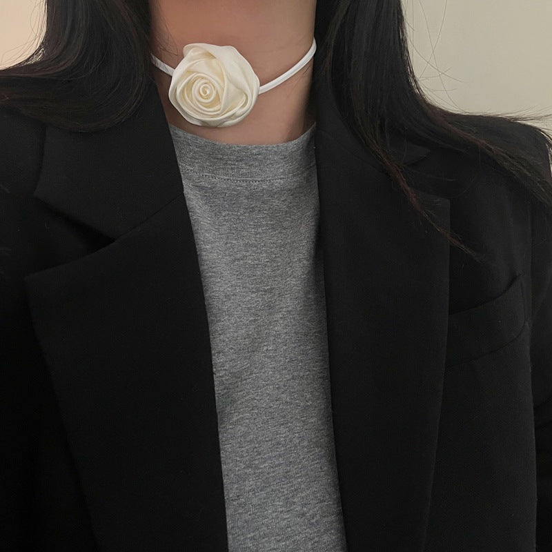 Rose Vintage Choker Big Flower Necklace