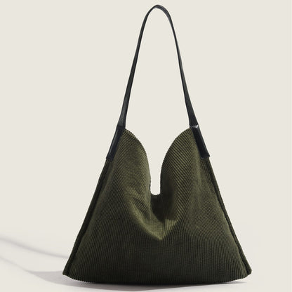 Corduroy large capacity hobo bag, tote bag women, casual commuting shoulder bag large,