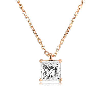 Single Zircon Pendant Necklace new