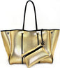 Camo Leopard Black Print Beach Tote – Women’s Neoprene Travel Bag, Diving Fabric Casual Handbag