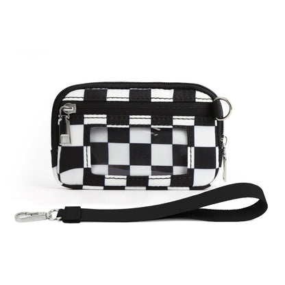 Transparent PVC Large Card Bag – Wrist Bag with Compartments for Bank Card & Change Storage, Portable Wristlet Purse