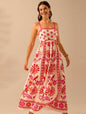 Women's Summer Floral Print Dress - Vacation Style Midi
