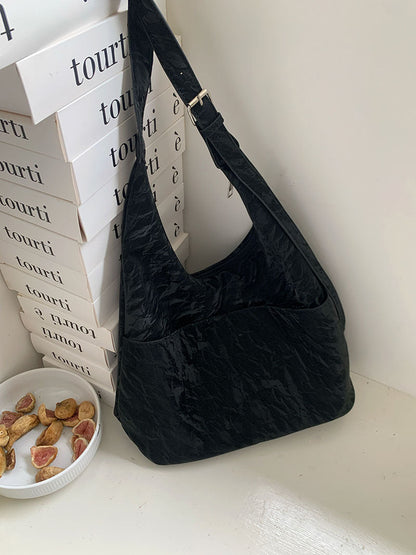 Soft large capacity hobo bag, women's summer work shoulder bag, shoulder bag, casual commuter tote bag