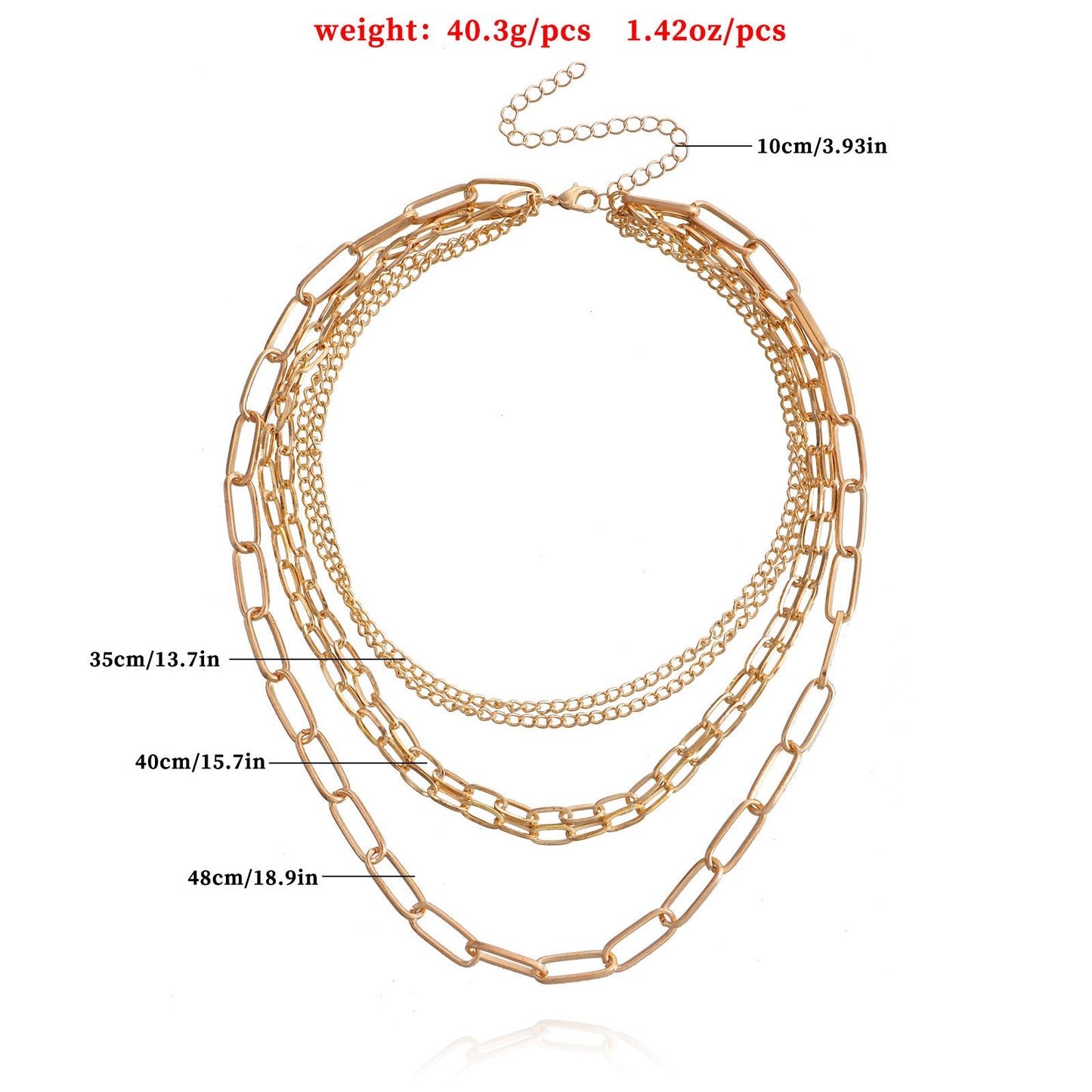 Vintage Punk Layered Metal Chain Necklace