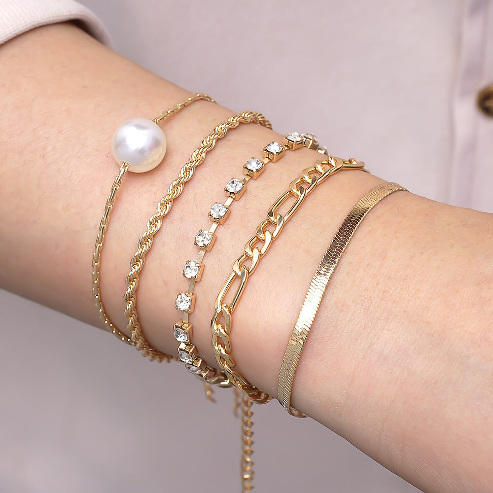 Multi-Layer Snake Bone Chain Bracelet Set