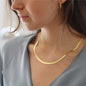 14K Gold Plated Herringbone Choker Necklace - Dainty Thin Snake Chain Layered Jewelry for Women