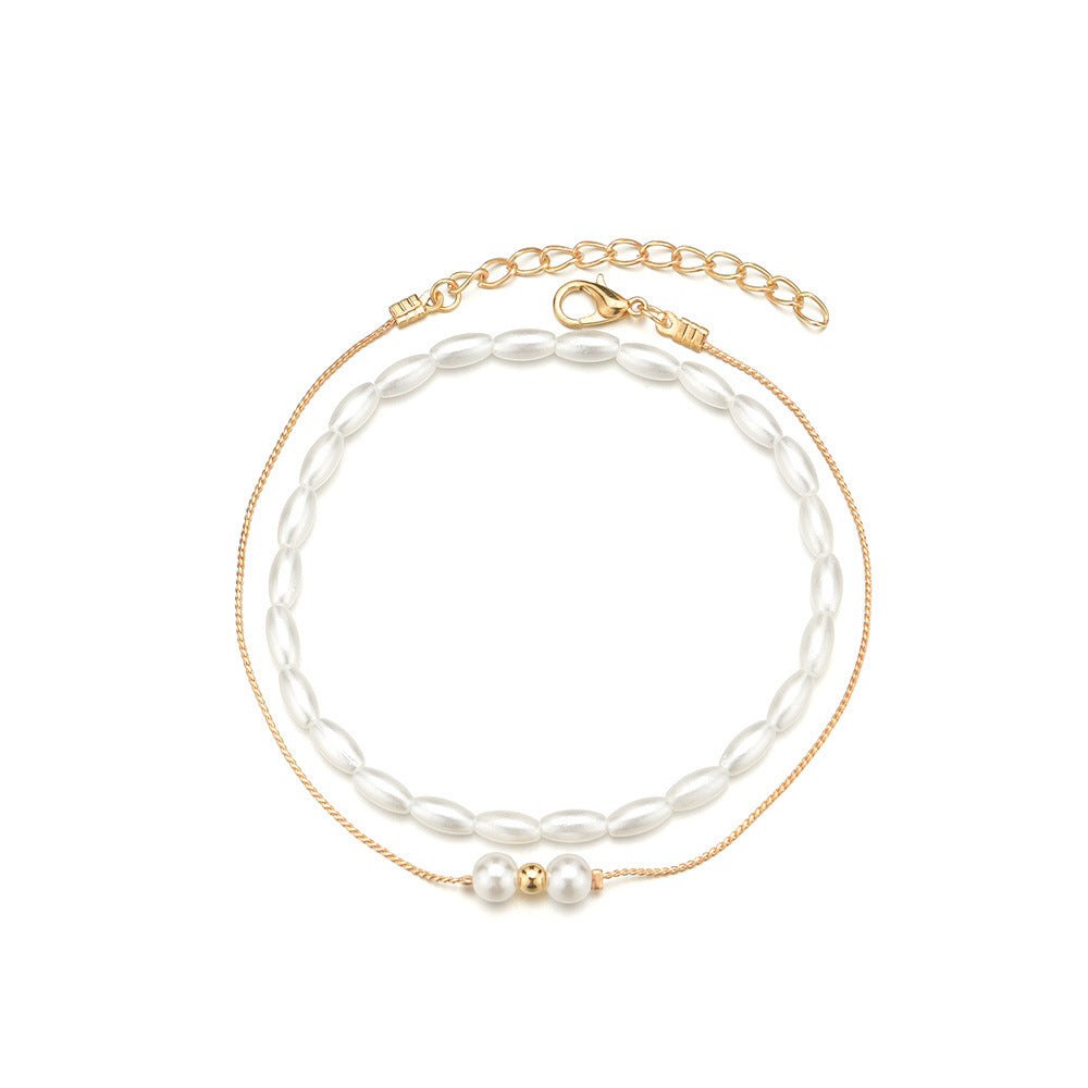 Layer Pearl Chain foot Jewelry