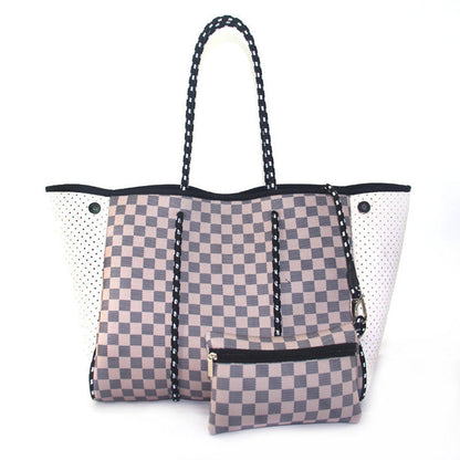 Neoprene Perforated Beach Bucket Bag – Two-in-One Mother-Child Tote, Large Swimming Sand-Proof Purse