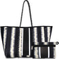 Neoprene Perforated Beach Bucket Bag – Two-in-One Mother-Child Tote, Large Swimming Sand-Proof Purse