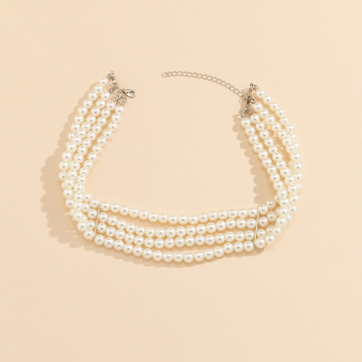 Handmade Beaded Multi Layer Pearl Necklace Statement