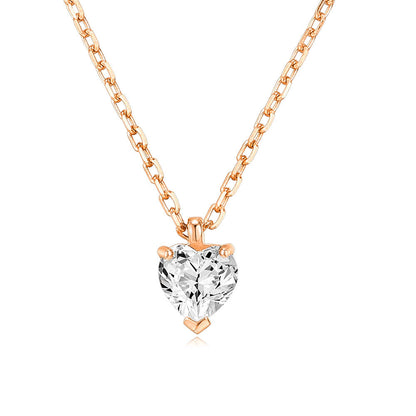 Single Zircon Pendant Necklace