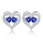 Sterling Silver Birthstone Heart Earrings new