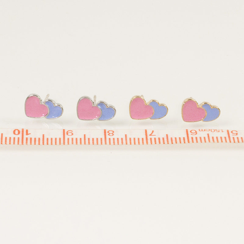 Double Heart Stud Earring