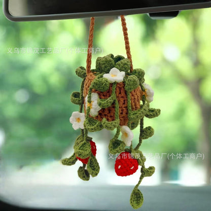 Car plant pendant Car decoration Rearview mirror pendant Creative wool in the car