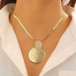 Creative Circle Heart Geometric Pendant Necklace & Earrings Elegant Jewelry Set
