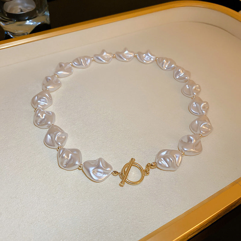 Exaggerate Baroque Pearl Necklace Irregular Pearl