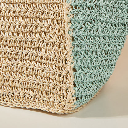 Summer Woven Shoulder Bag – Rustic Straw Handbag, Beach Vacation Tote, Casual Trendy Purse
