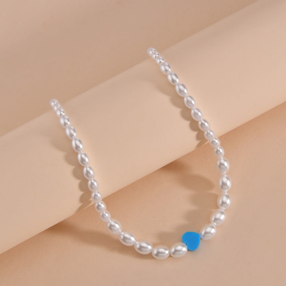 Vintage Pearl Choker Beaded Necklaces Love Design