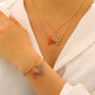 Butterfly Necklace & Bracelet Best Friend BFF Color Zircon Asymmetric Magnetic Jewelry