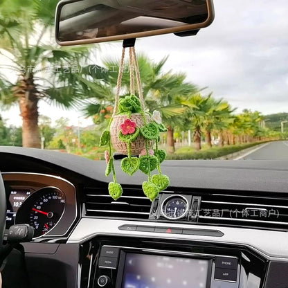 Car plant pendant Car decoration Rearview mirror pendant Creative wool in the car