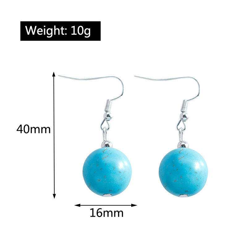 BohemianTurquoise Stone Bead Dangle Earrings